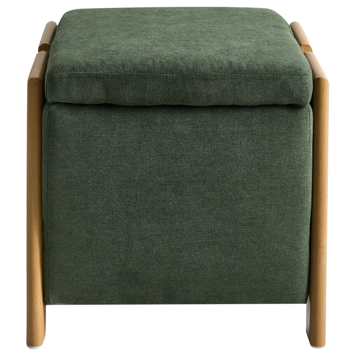 PUFF med förvaring tyg 45 cm grön Edland - Grön, Textil (45/44/43cm) - Beliani