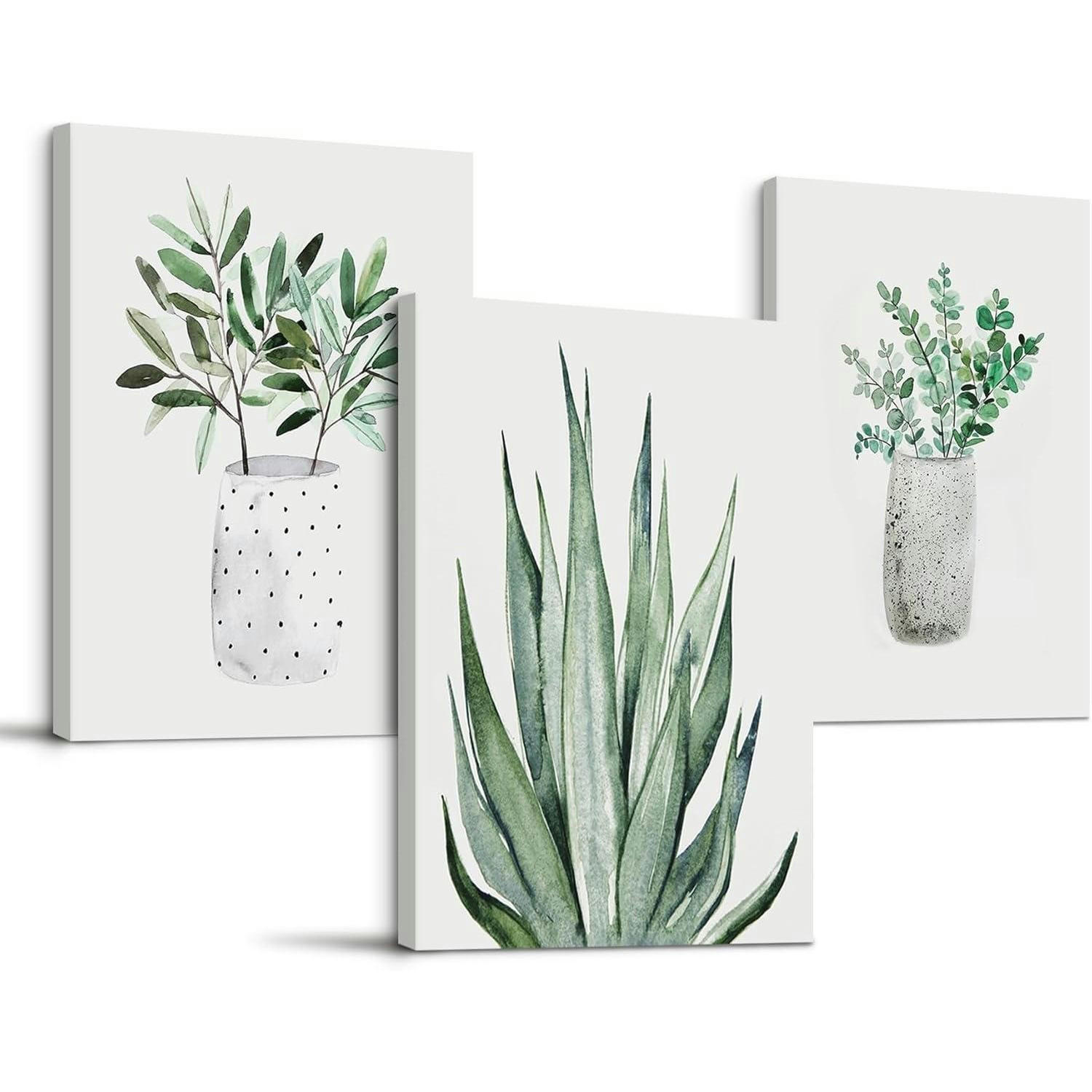 WANDBILDER Set Aloe Vera 40 x 30 cm - Grün, Textil (30/0.5cm)