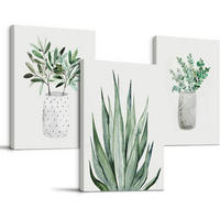 WANDBILDER Set Aloe Vera 40 x 30 cm - Grün, Textil (30/0.5cm)