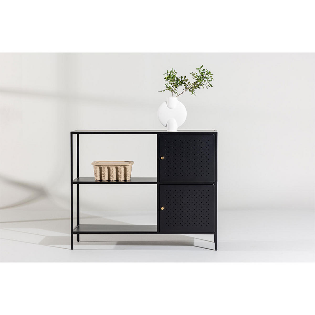 SIDEBOARD, Salta, Schwarz, Stahl, 100 x 30 x 75 cm - Schwarz, Metall (100/75/30cm) - ebuy24