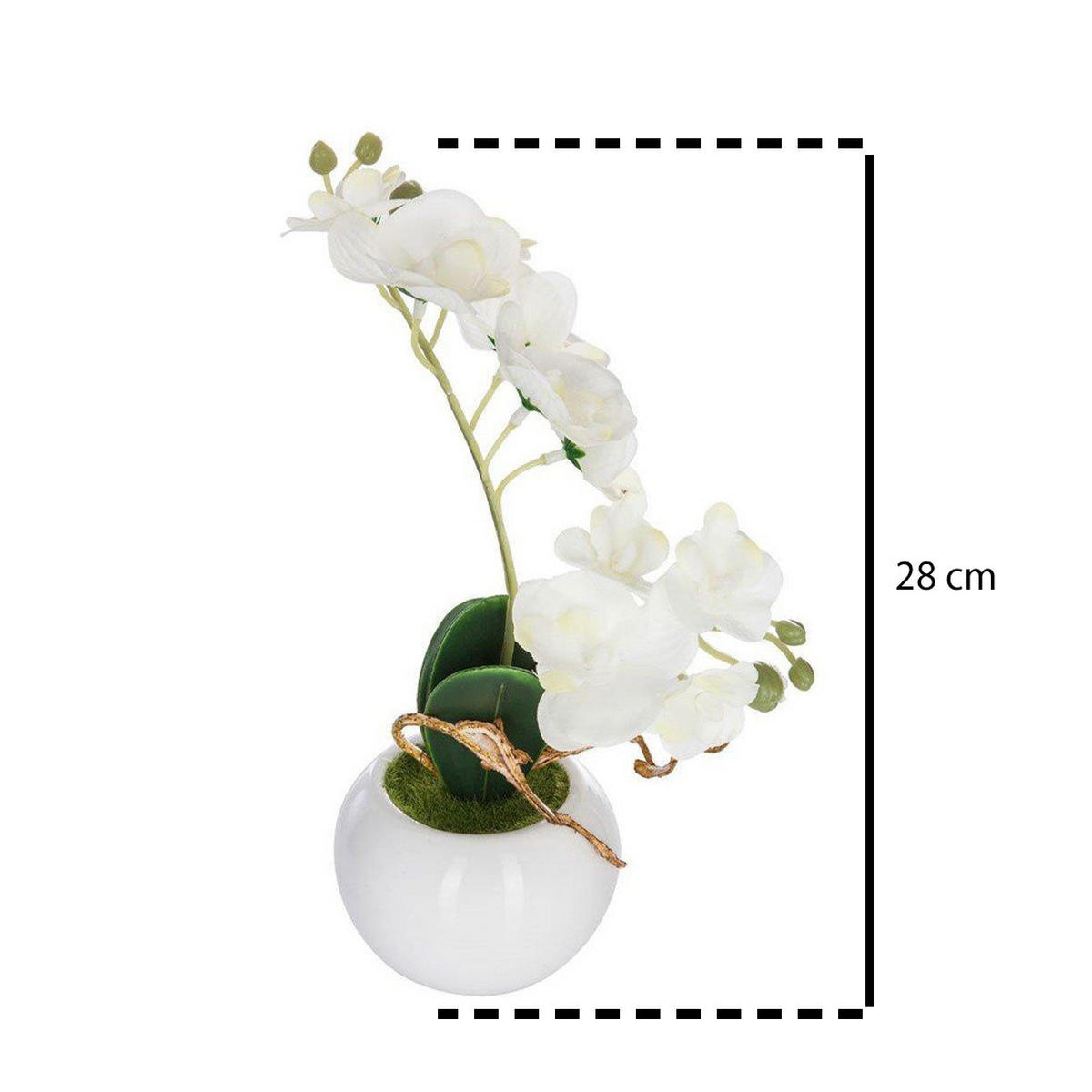 ORCHIDEE im Topf 13/13/28 cm - Weiß, Kunststoff (28cm) - Atmosphera Createur d´interieur