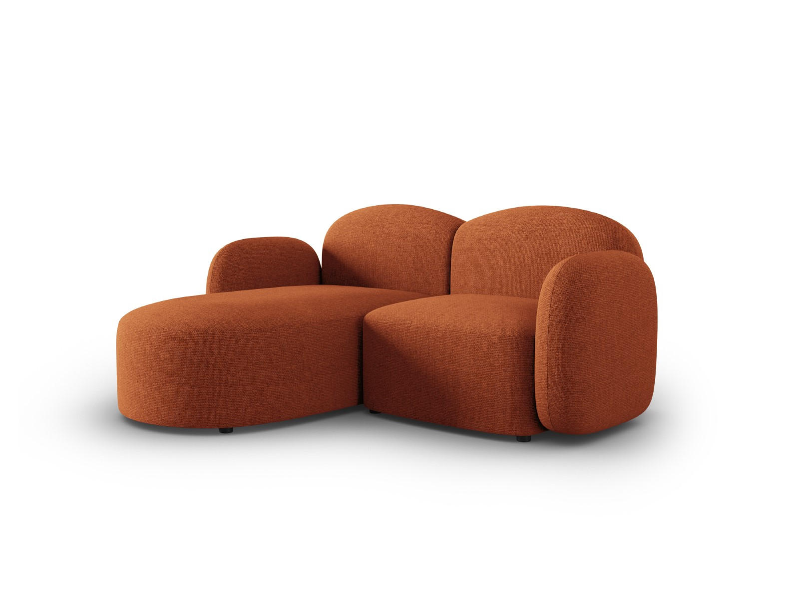 ECKSOFA links Blair aus Chenille-Stoff mischung terrakotta 3 Sitzplätze - Terra cotta, Textil (155/194cm) - Micadoni