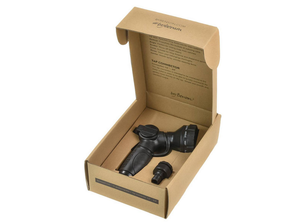 GARTEN HANDBRAUSE Lux mit 10 Sprühprogrammen - Schwarz, Metall (30.5/6/31.5cm) - by Benson
