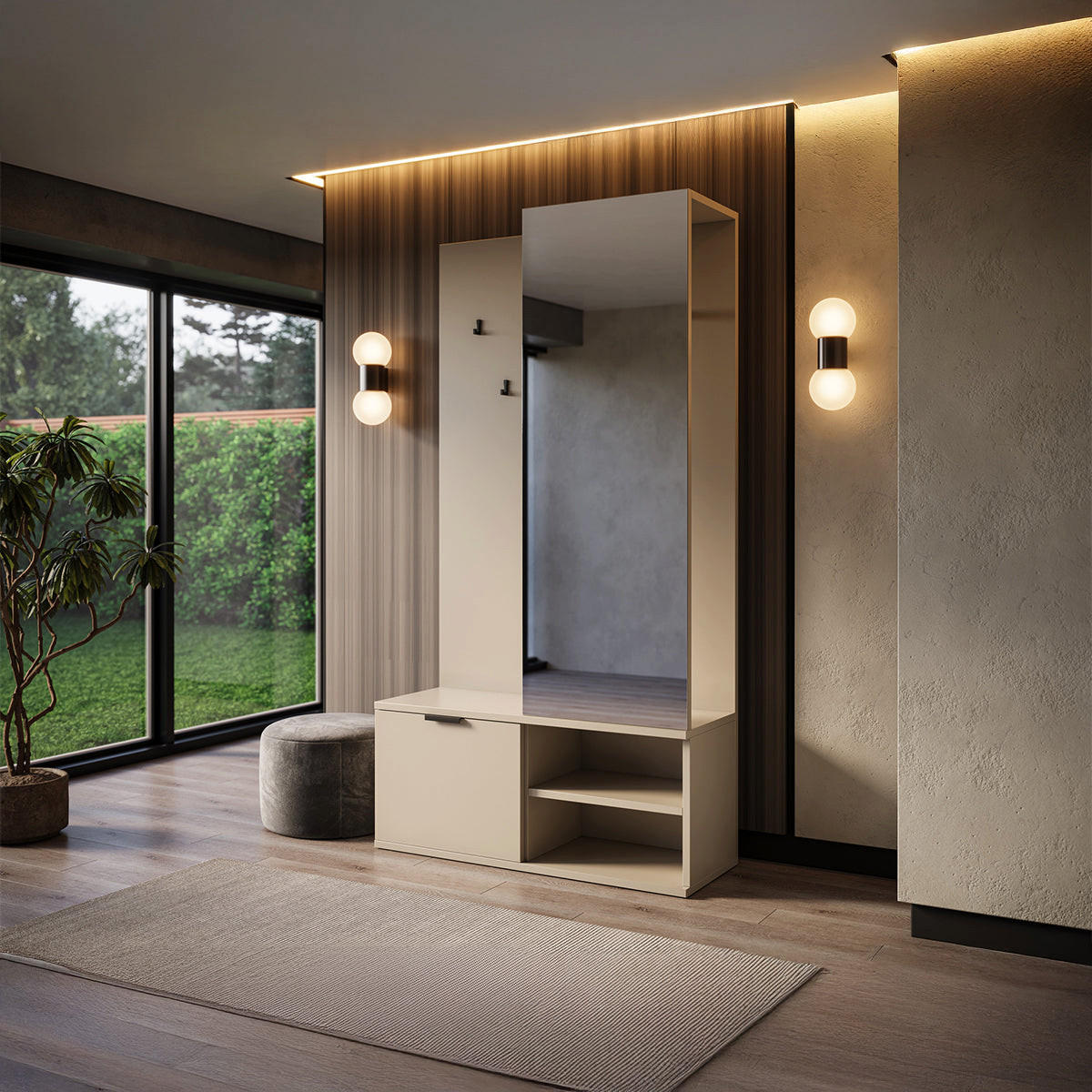 VITRINE Ondine Kaschmir - Kaschmir, Holzwerkstoff (100/180/35cm) - Petits-meubles