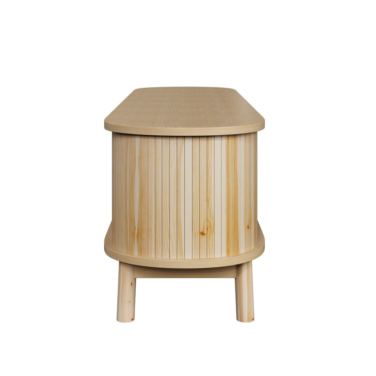 TV-SCHRANK Rattan Landhaus Türen Schubladen Massivholz - Naturfarben, Holzwerkstoff (37/46/165cm) - FLIEKS