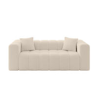 SOFA 2-Sitzer DONY-2 232x90x71 cm Dunkelbeige Bouclé - Schwarz/Cappuccino, Holzwerkstoff/Kunststoff (232/71/90cm) - ALTDECOR
