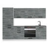 KÜCHENZEILE Sandy 240 cm, ohne Arbeitsplatten, Glamour Wood - Grau, Holz (240/204/60cm) - B BELINI GROUP