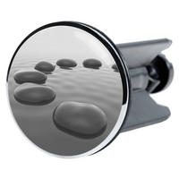 WASCHBECKENSTÖPSEL Black Stones - Grau, Kunststoff/Metall (4/7/7cm) - Sanilo