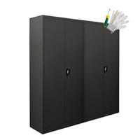 FLÜGELTÜRENSCHRANK Elephant 2er-Set 180x80x40cm 4 Ebenen Schwarz - Schwarz, Metall (160/180/40cm) - PROREGAL