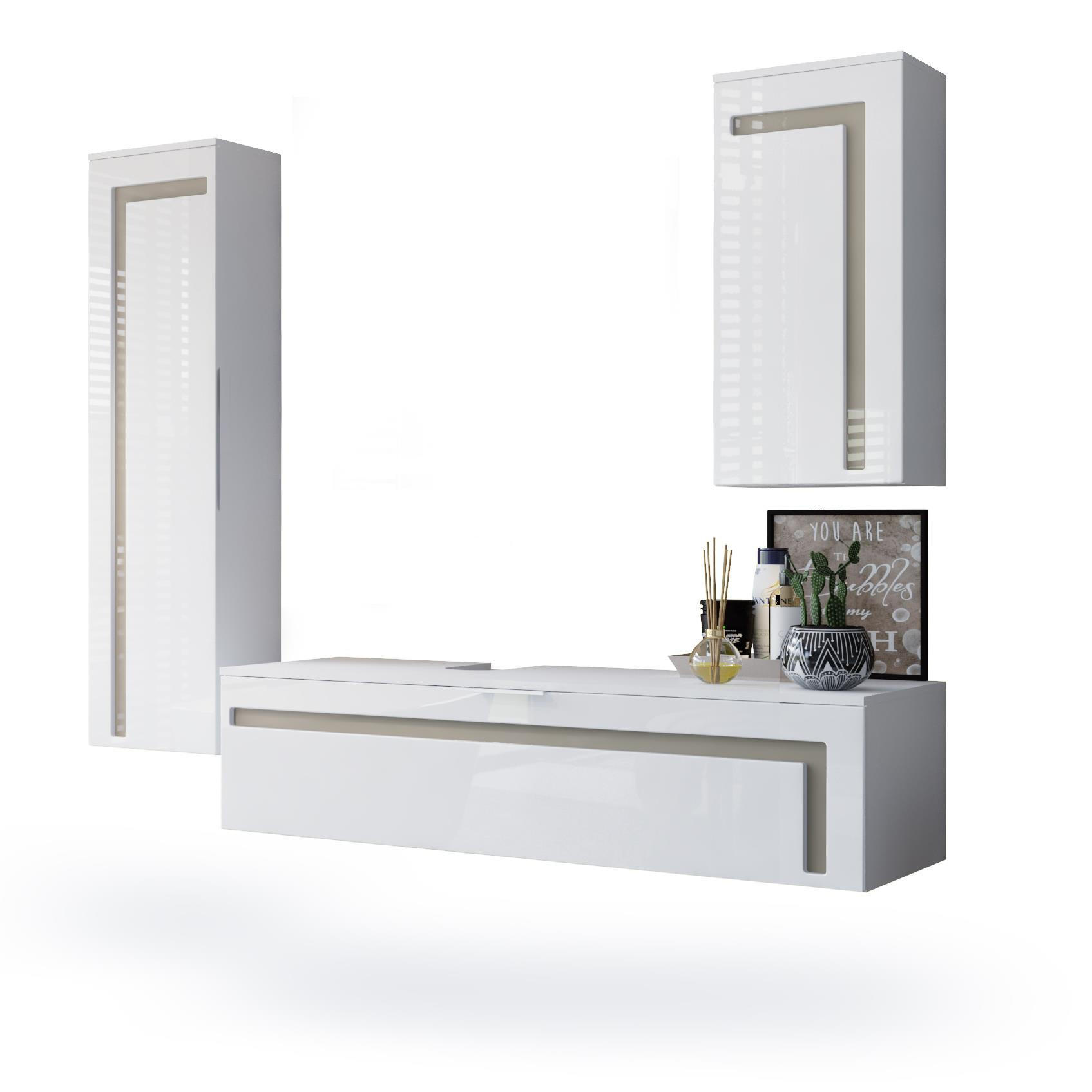 Vladon Badmöbelset Sand 210x185x51 cm