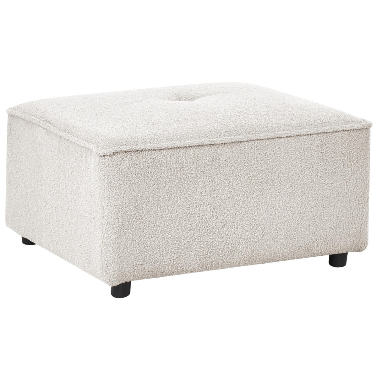 OTTOMANE Bouclé Cremeweiß Axebo - Creme, Textil (70/42/70cm) - Beliani