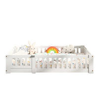 KINDERBETT 90/190 cm weiß Gitter Sicherheitsgatter stabil Holz - Weiß, Holz
