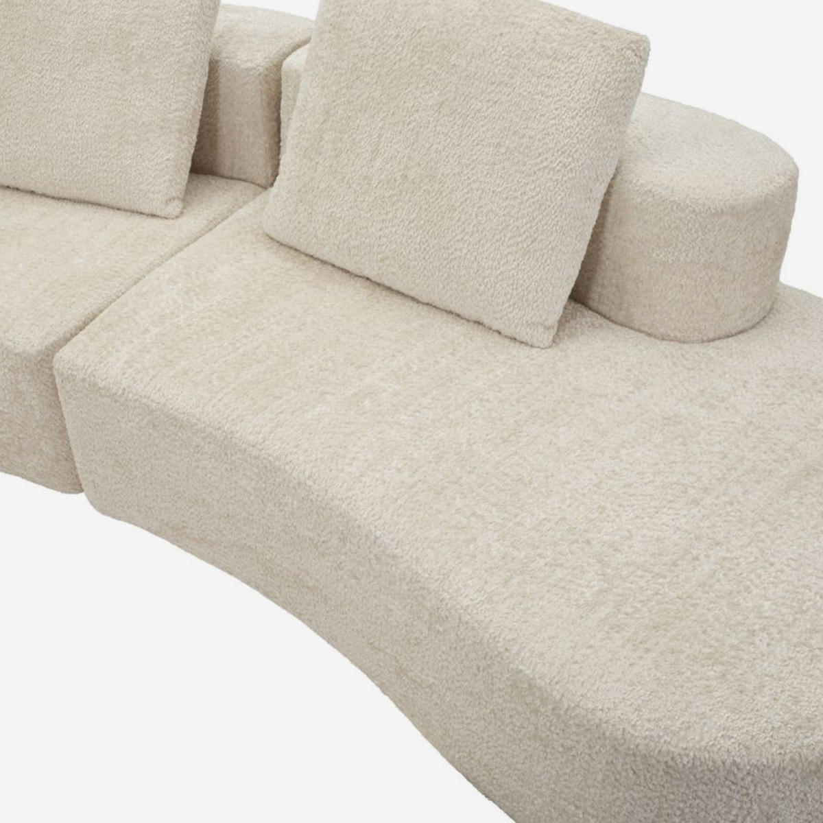 3-SITZER Sofa Bouclé Island - Beige - Beige, Kunststoff/Textil (92/78/238cm) - Pasmara