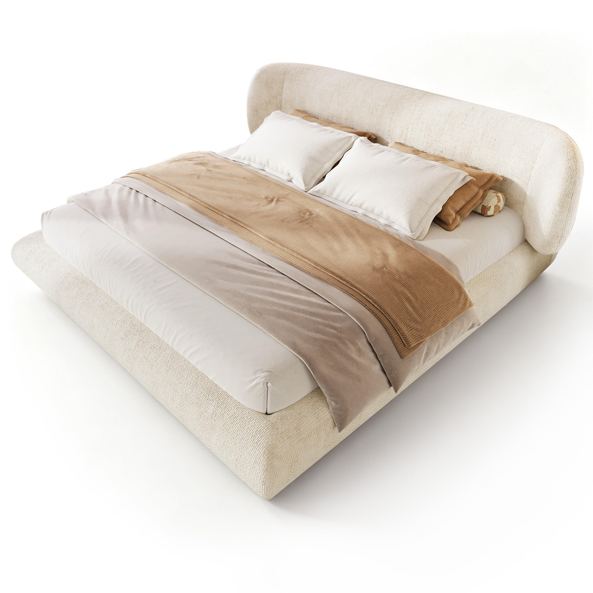 Chicfurn Polsterbett Beige 160x200 cm