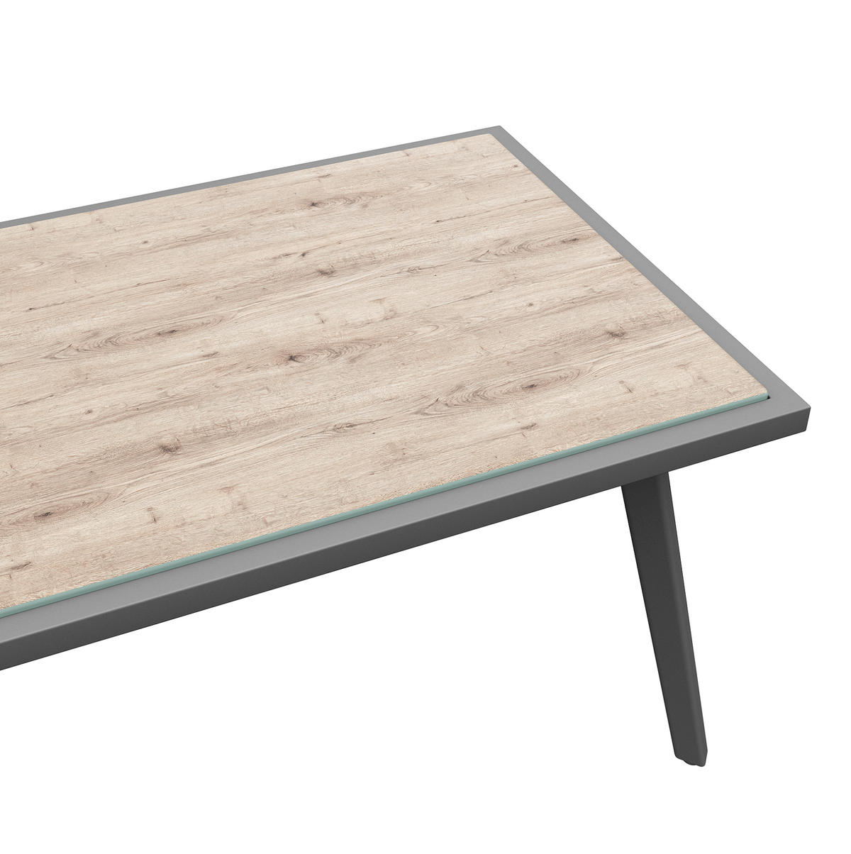 VRTNI lounge set za 8 osoba 234/69/86 cm sivi od metala, poliestera i drva s užetom i podesivim nogicama - siva, metal - OKWISH