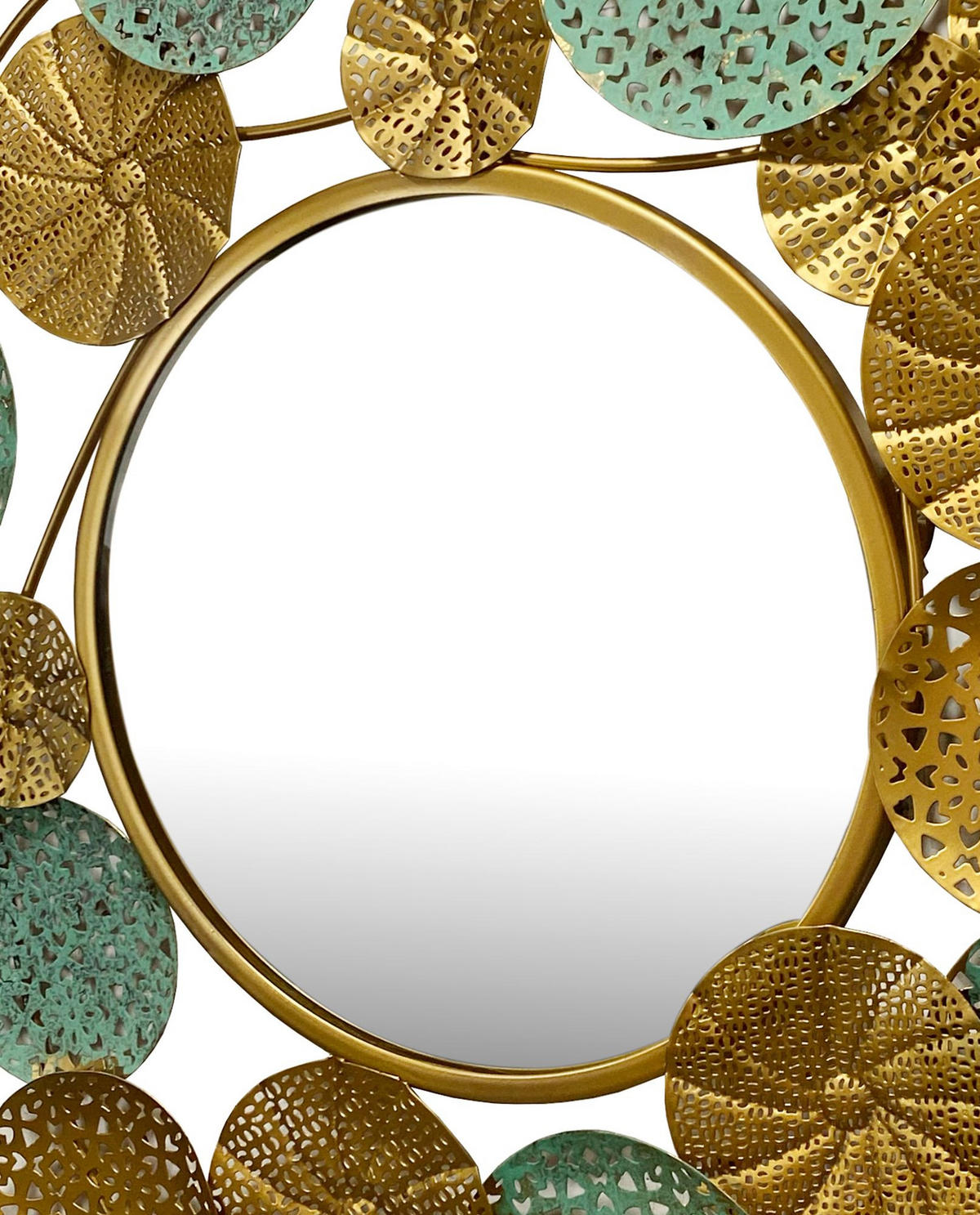 WANDSPIEGEL Rund Metall Gold Patina 80x77 cm Modern - Goldfarben, Glas (80/77/3cm) - KADIMA DESIGN