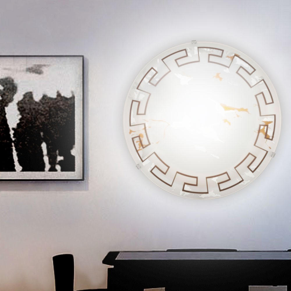 Thumbnail - Led, Weiß, Glas, Rund, 31.5x9.5x31.5 cm, Lampen & Leuchten, LED Beleuchtung, LED-Deckenleuchten