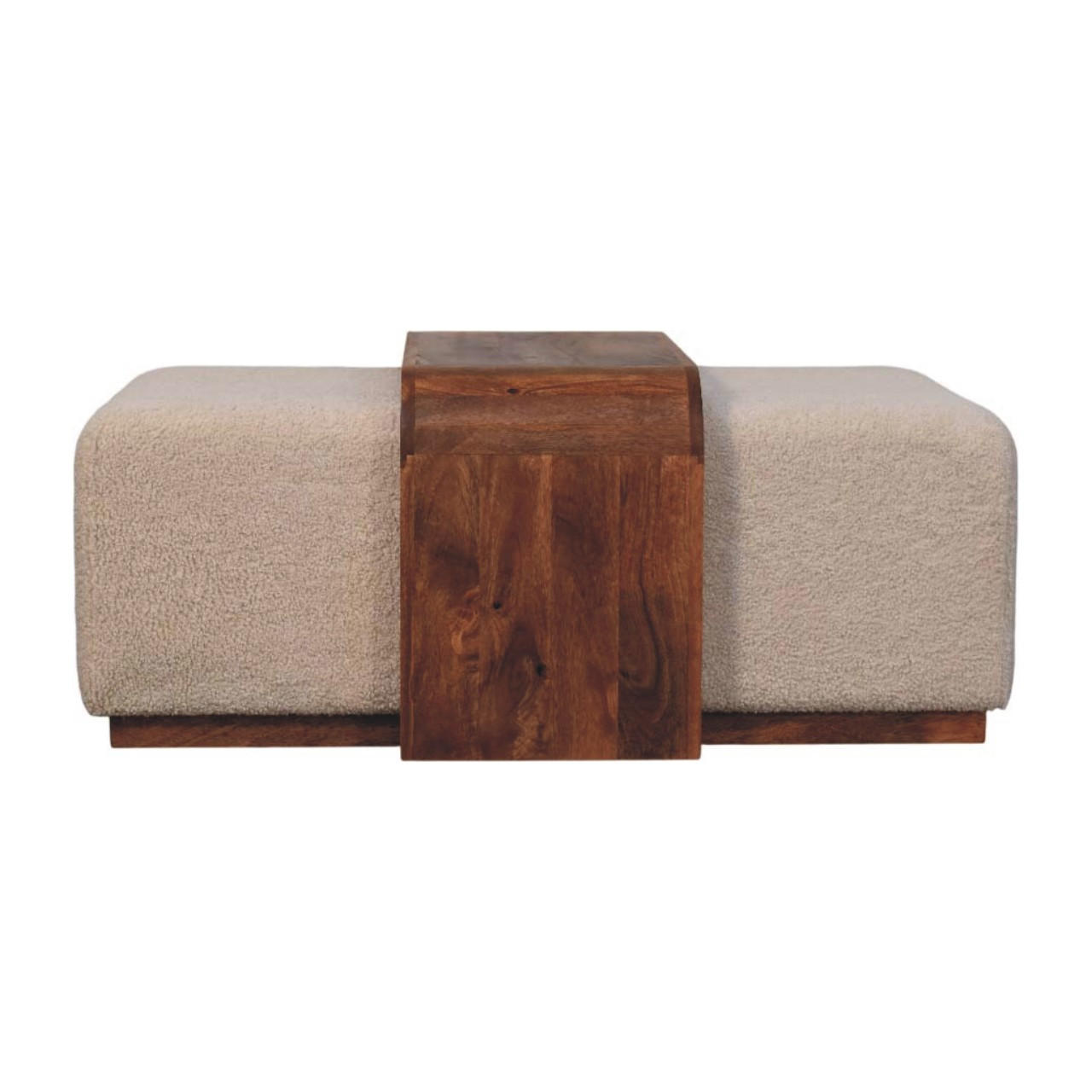 HOCKERBANK mit Honig-Karamell-Finish, 2 Duo-Sitze, braun - Braun, Holz (110/45/72cm) - Artisan Furniture