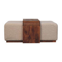 HOCKERBANK mit Honig-Karamell-Finish, 2 Duo-Sitze, braun - Braun, Holz (110/45/72cm) - Artisan Furniture