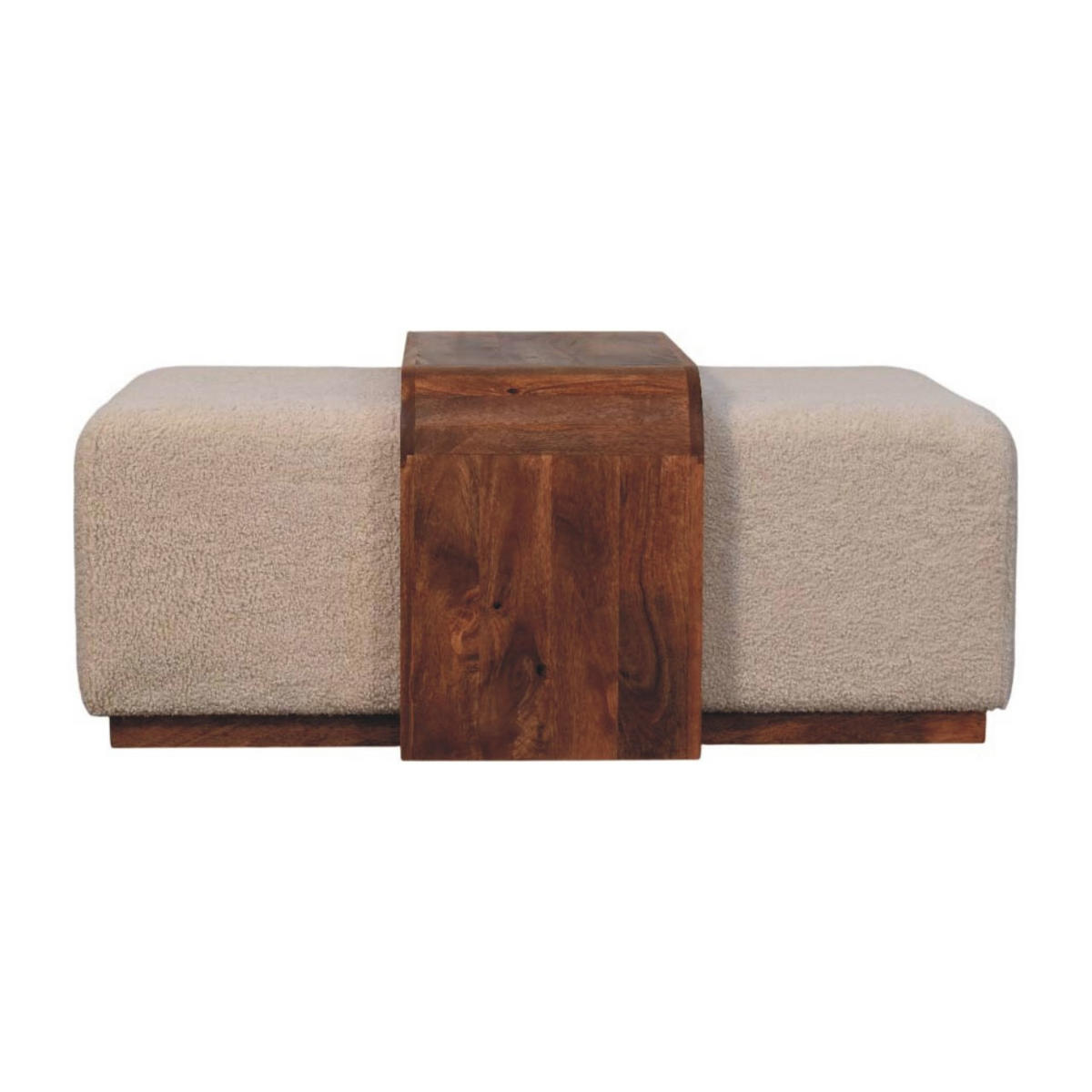 HOCKERBANK mit Honig-Karamell-Finish, 2 Duo-Sitze, braun - Braun, Holz (110/45/72cm) - Artisan Furniture