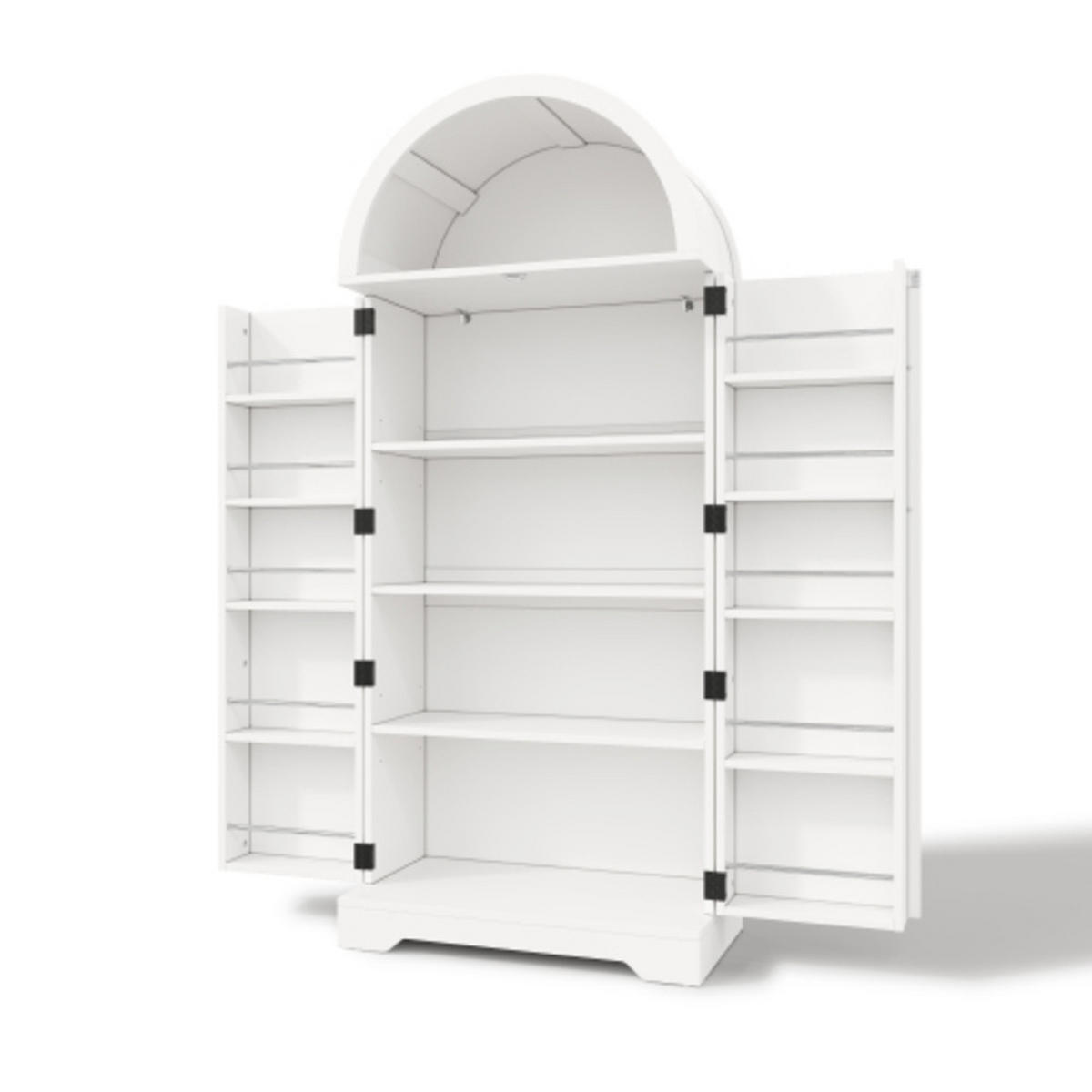 KÜCHENSCHRANK weiß aus MDF mit markantem Bogendesign im Landhausstil 70 × 40 × 165 cm - Weiß, Holzwerkstoff (70/165/40cm) - Luhomfu