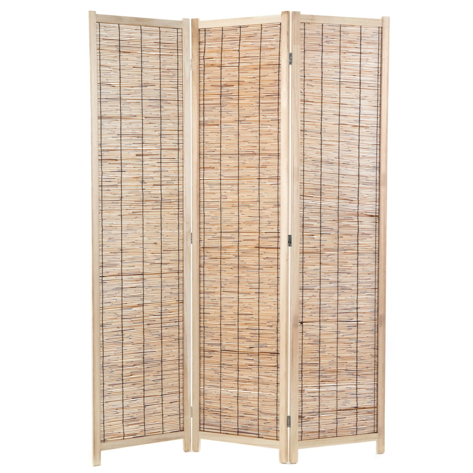 RAUMTEILER Playa 3-tlg. Schilfrohr Holz braun - Braun, Holz (120/170/3cm) - DESIGN DELIGHTS