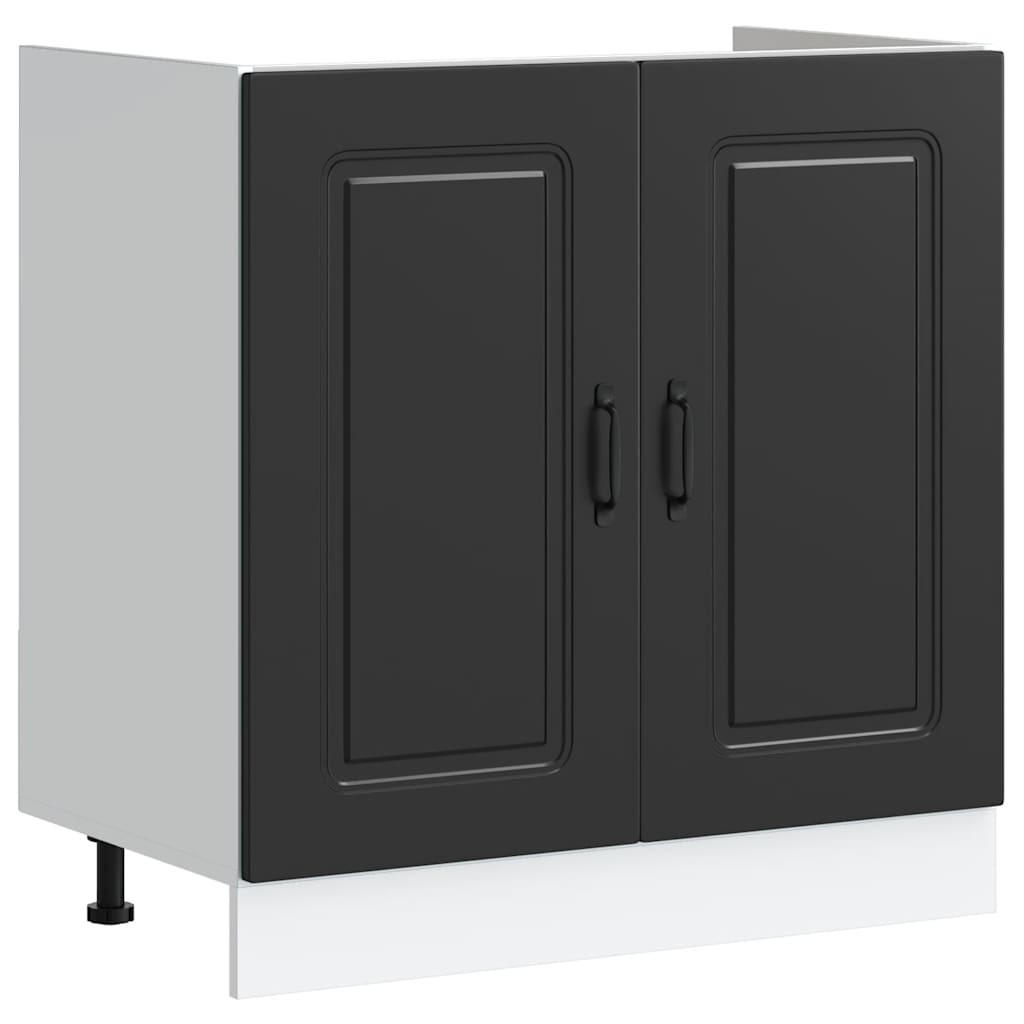 vidaXL Küchenunterschrank Schwarz 80x81.5x46 cm