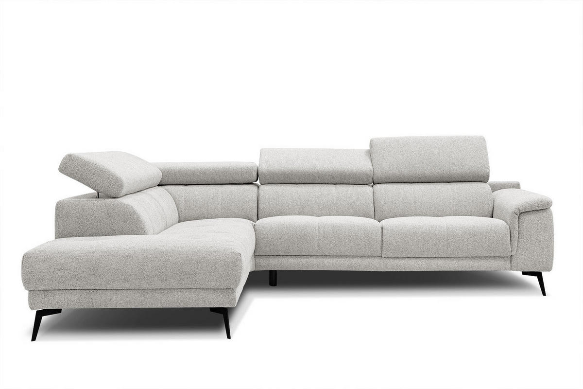 ECKSOFA FIERO 5-Sitzer, creme - Creme/Schwarz, Holzwerkstoff/Textil (158/269cm) - Courtois Laville