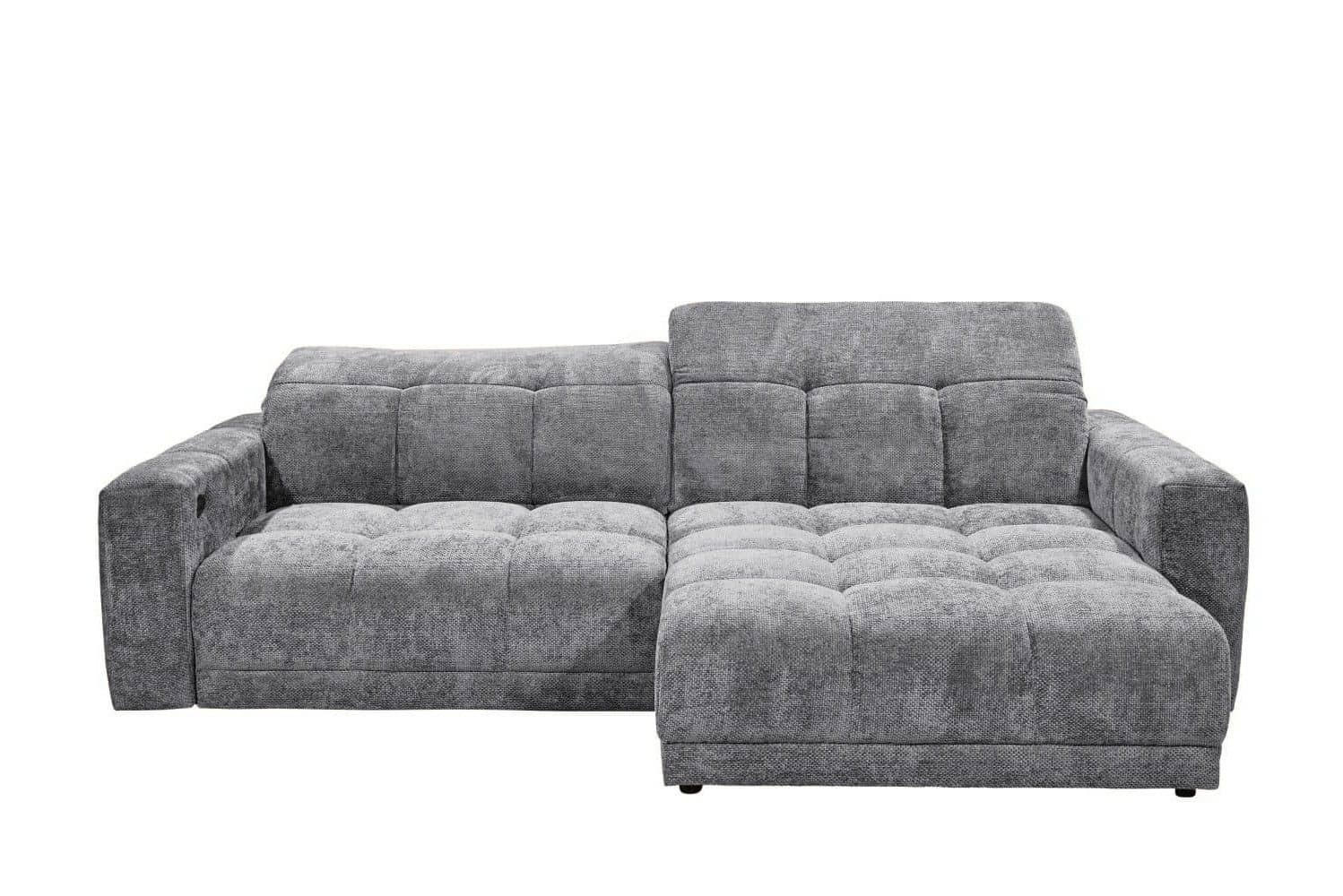 ECKSCHLAFSOFA mit elektronische Sitztiefenverstellung - Schwarz/Grau, Kunststoff/Textil (170/297cm) - ed exciting design