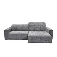 ECKSCHLAFSOFA mit elektronische Sitztiefenverstellung - Schwarz/Grau, Kunststoff/Textil (170/297cm) - ed exciting design