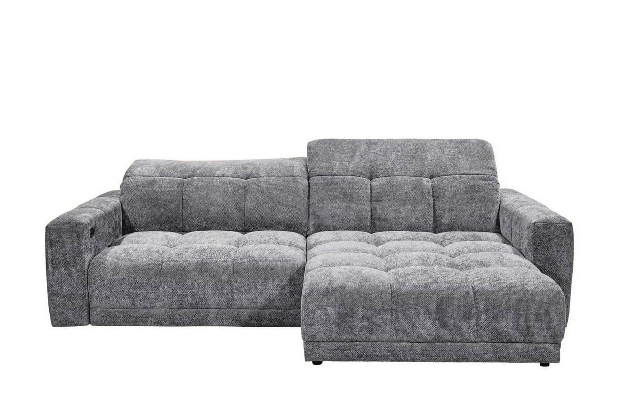 ECKSCHLAFSOFA mit elektronische Sitztiefenverstellung - Schwarz/Grau, Kunststoff/Textil (170/297cm) - ed exciting design