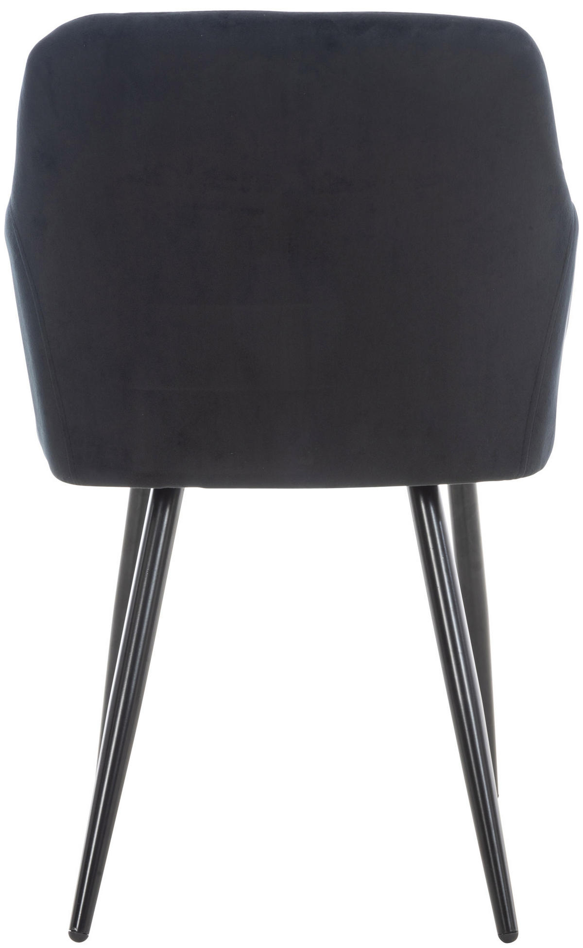 ESSZIMMERSTUHL Shyva Samt, Gestell Metall matt Schwarz Schwarz - Schwarz, Textil/Metall (47/84/44cm) - TPFLiving