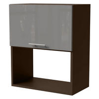 MIKROWELLENUMBAUSCHRANK Essen W2MK/60 Grau Hochglanz / Lava Matt 60 / 32,5 / 72cm - Dunkelgrau/Grau, Holz/Holzwerkstoff (60/32.5/72cm) - Feldmann-Wohnen