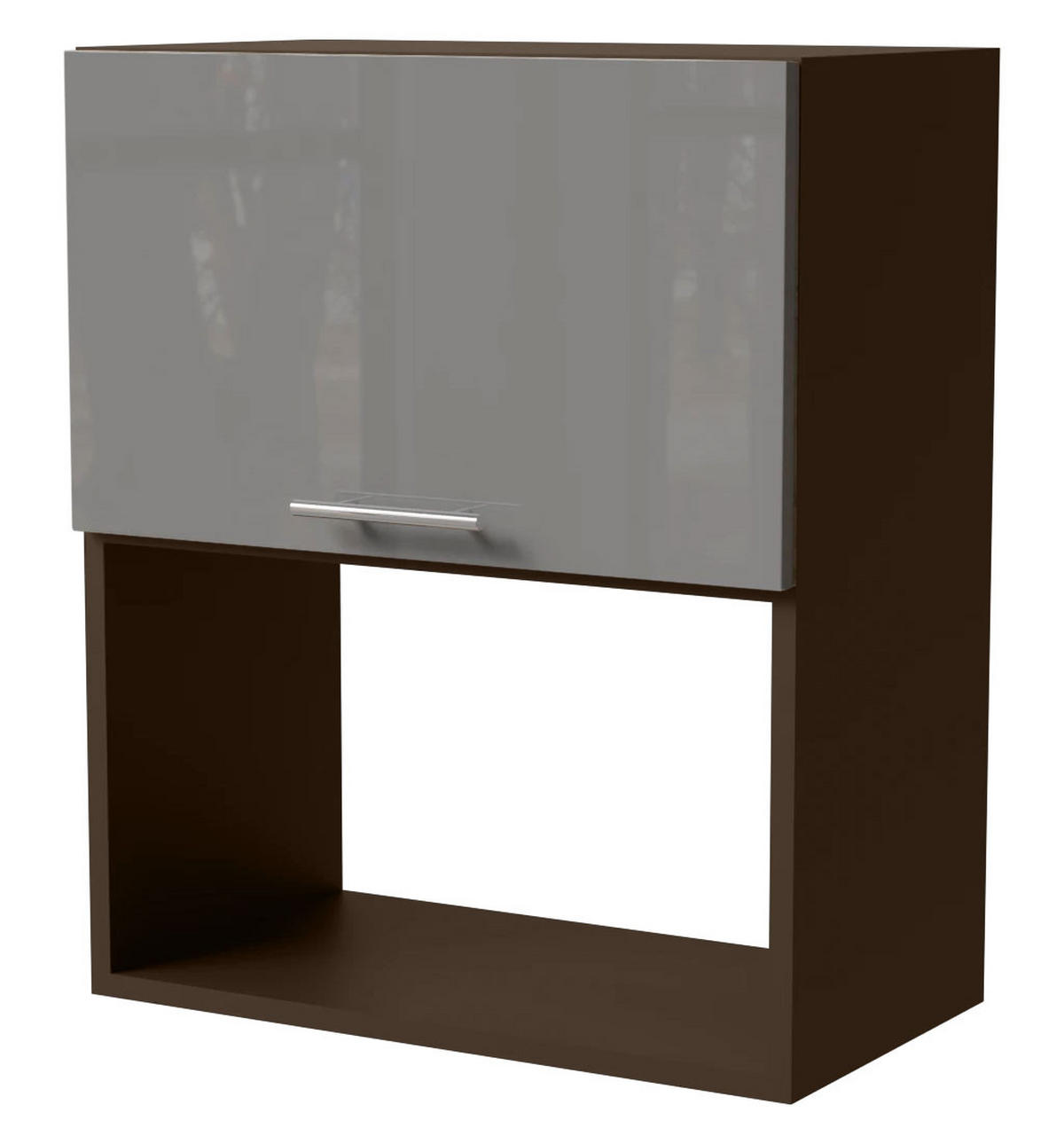 MIKROWELLENUMBAUSCHRANK Essen W2MK/60 Grau Hochglanz / Lava Matt 60 / 32,5 / 72cm - Dunkelgrau/Grau, Holz/Holzwerkstoff (60/32.5/72cm) - Feldmann-Wohnen