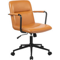 BÜROSTUHL Helix Echtleder braun - Schwarz/Braun, Leder/Metall (58/98/62cm) - TPFLiving