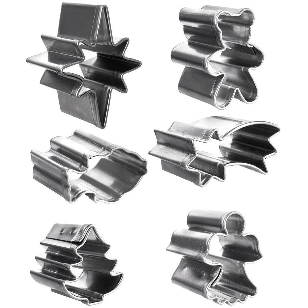 AUSSTECHFORM-SET Weihnachten mini 6-teilig Silber - Silberfarben, Metall (1.8/1.5/2.5cm) - Orion 
