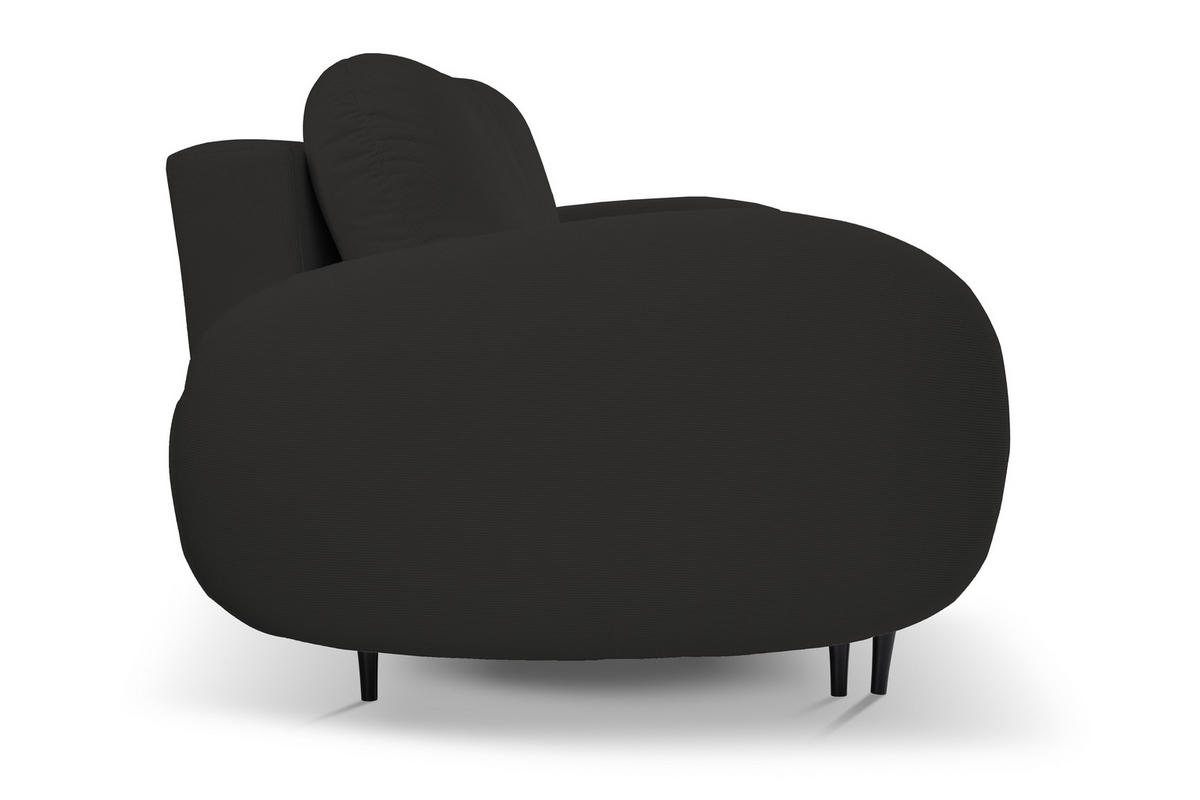 SOFA SOFT RunAgin Mit Schlaffunktion Und Bettkasten, PUR-Schaum, Schwarze Kunststofffüße, lose Rückenkissen, freistehend, 232x109x95 cm Black - Schwarz, Holz/Textil (232/95/109cm) - DomoHome
