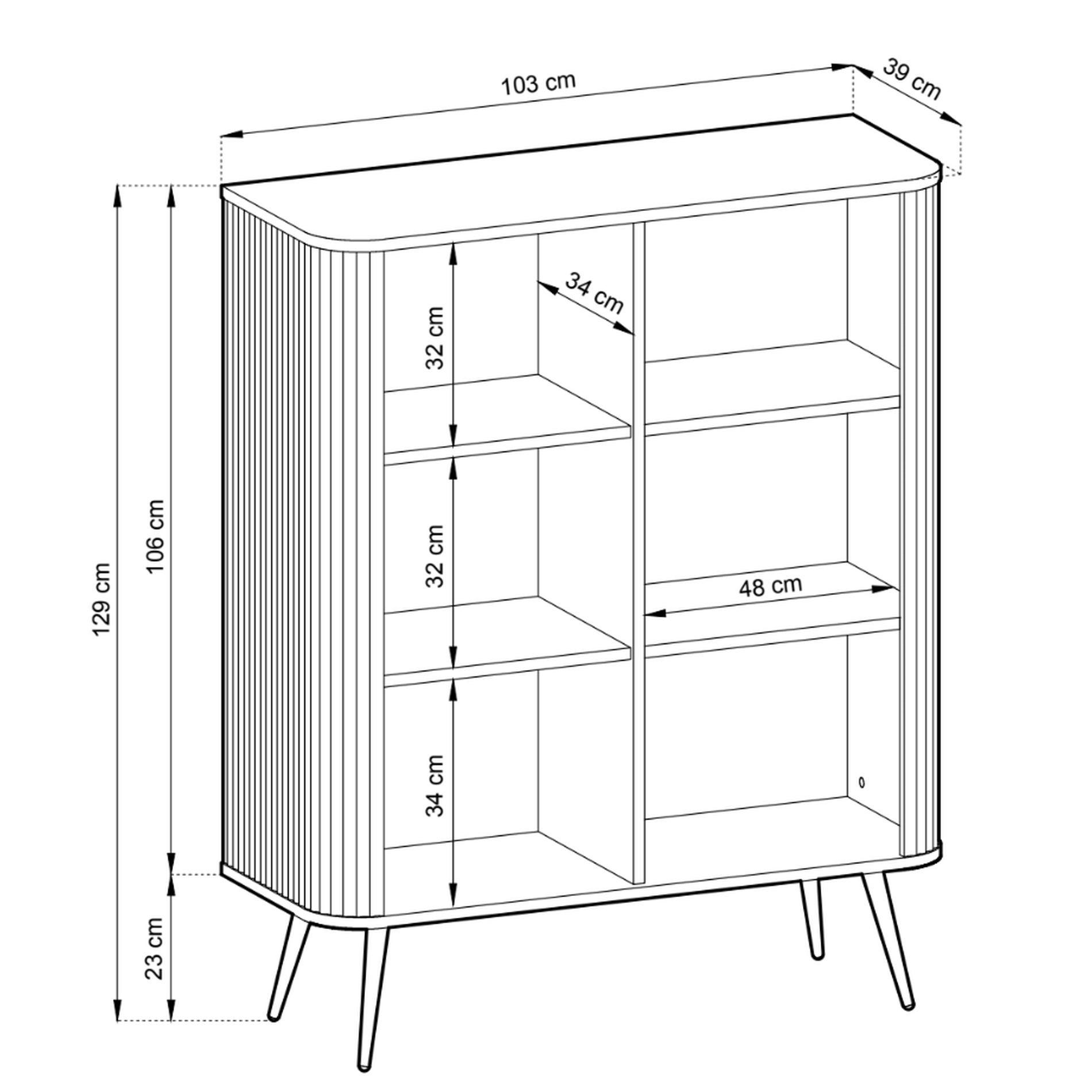 HIGHBOARD Zova Greige 103 cm - Taupe/Goldfarben, Holzwerkstoff/Metall (103/129/39cm) - Selsey