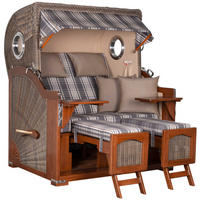 STRANDKORB XXL Düne Grande 2,5 Sitzer - Braun/Grau, Metall (142/170/95cm) - Mr. Deko