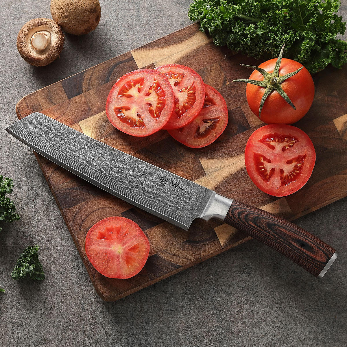 TANTO Chefmesser I EDIB - Braun, Holz/Metall (30cm) - Wakoli