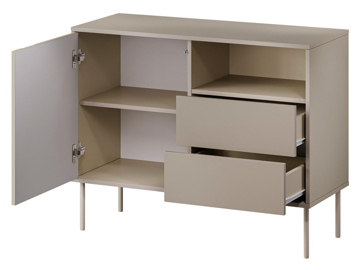 KOMMODE Tresse 1D2S - Beige, Holzwerkstoff/Metall (100/75/40cm) - MIRJAN24