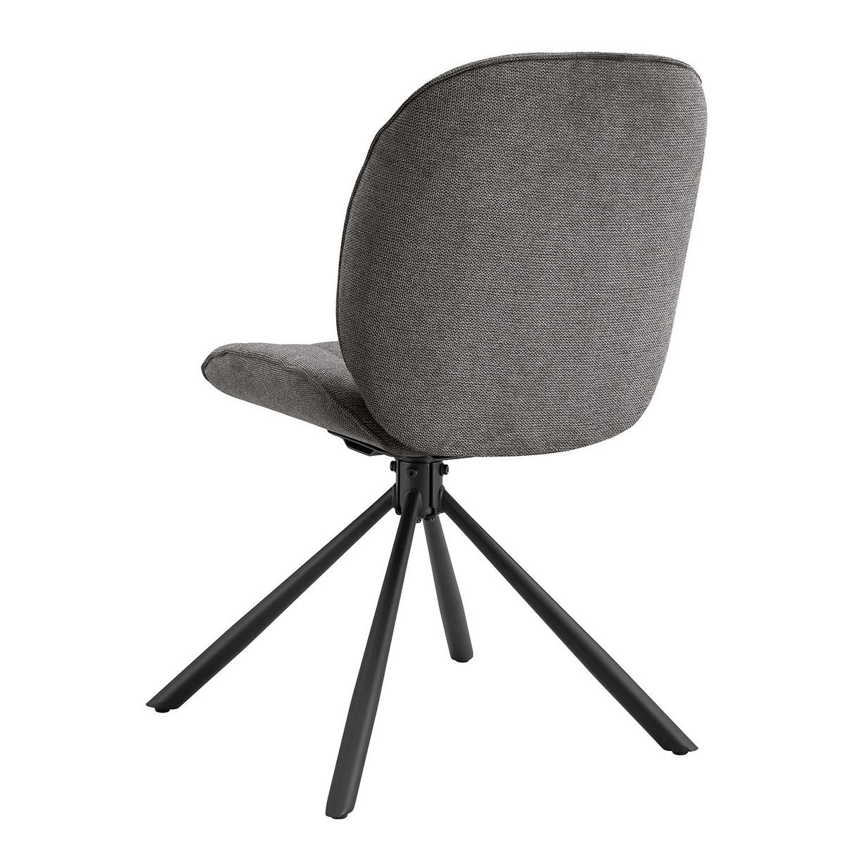 DREHBARER POLSTERSTUHL - 2er-Set - Anthrazit, Textil/Metall (48/85/58cm) - home24