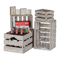 4ER Shabby-Kiste - Grau, Holz (50/25/31cm) - Relaxdays