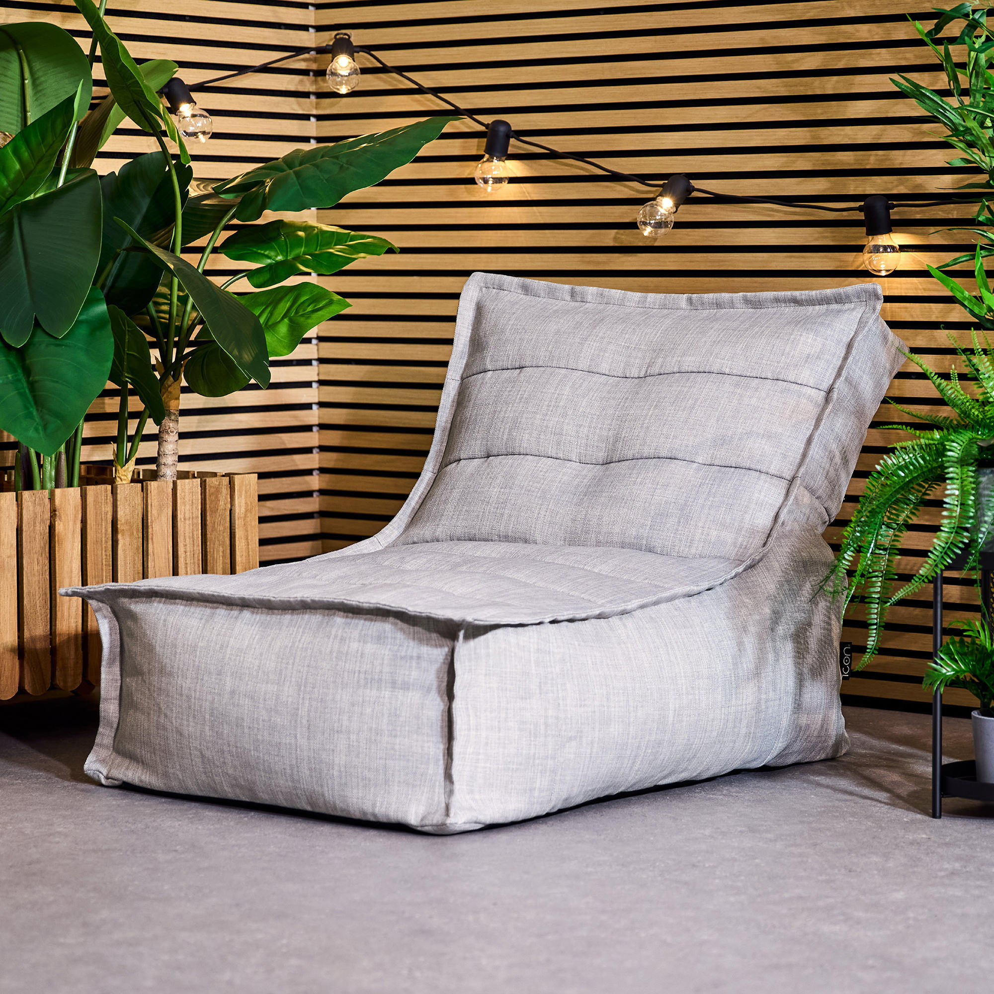 Thumbnail - icon Outdoorsitzsack, Grau, Kunststoff, 75x75x96 cm, Hergestellt in Deutschland, Oeko-Tex® Standard 100, Reach, Gartenmö...