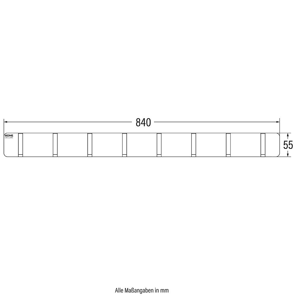 GARDEROBENLEISTE HOOK - Ausstattung: 8 Haken, Farbe: Weiß - Weiß, Holz (82/5.5/2cm) - Home Deluxe
