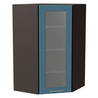 ECKHÄNGESCHRANK Bari W4S/10/60 RAL 5024 pastellblau (K5) / Lava 60 / 60 / 96cm - Blau/Dunkelgrau, Holz/Holzwerkstoff (60/96/60cm) - Feldmann-Wohnen