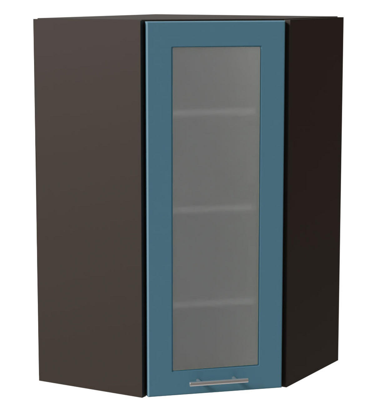 ECKHÄNGESCHRANK Bari W4S/10/60 RAL 5024 pastellblau (K5) / Lava 60 / 60 / 96cm - Blau/Dunkelgrau, Holz/Holzwerkstoff (60/96/60cm) - Feldmann-Wohnen