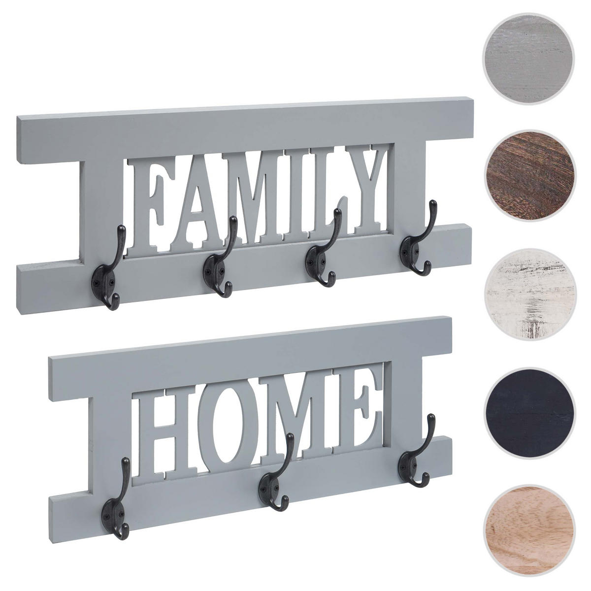 WANDGARDEROBE SHABBY Grau, Blau - Blau/Grau, Holz (60/21/7cm) - Jamb