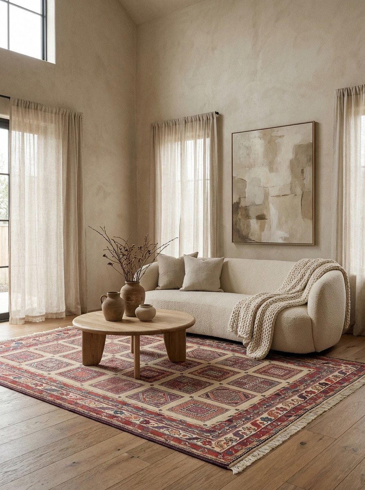 HANDWEBTEPPICH Sumak Belutch Beige 212/154 cm Schurwolle - Beige, Textil (154/212cm) - Looma