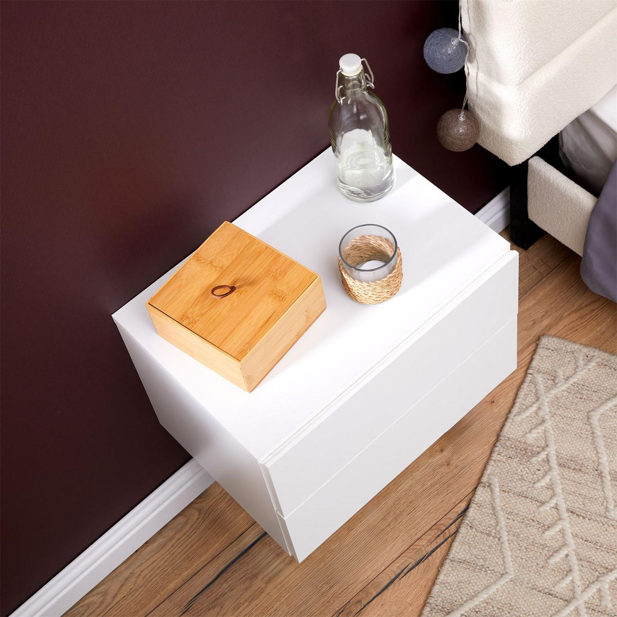 HÄNGENDER NACHTTISCH ANNI weiß - Weiß, Holzwerkstoff (42/29/30cm) - CARO-Möbel